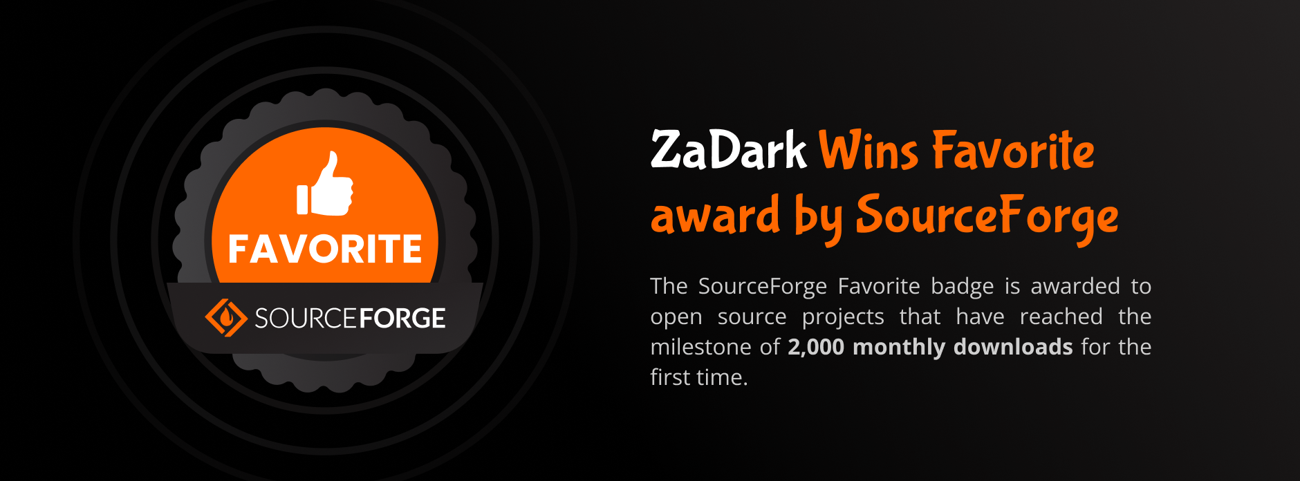 Favorite award by SourceForge